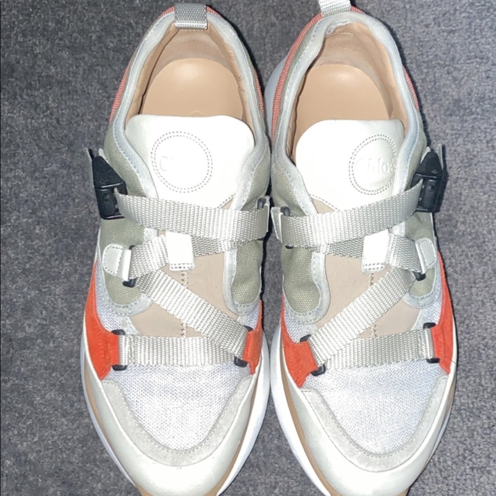 Chloe sonnie sneakers in beige and orange size 38